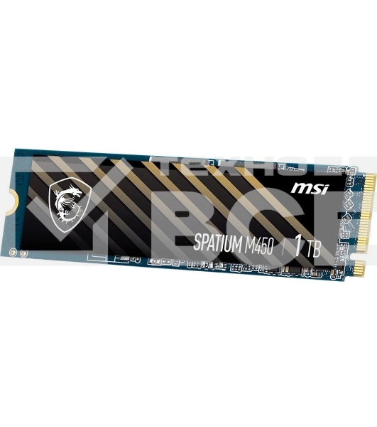 Накопитель SSD MSI SPATIUM M450, 1Tb, PCIe 4.0 x4, M.2 2280, NVMe, R/W 3400/2400