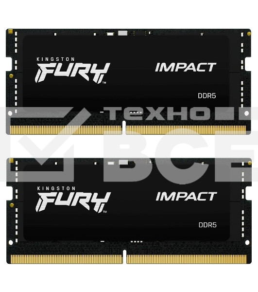 Оперативная память Kingston Fury Impact, DDR5, 32GB (2x16GB), 5600MHz, CL40, SO-DIMM
