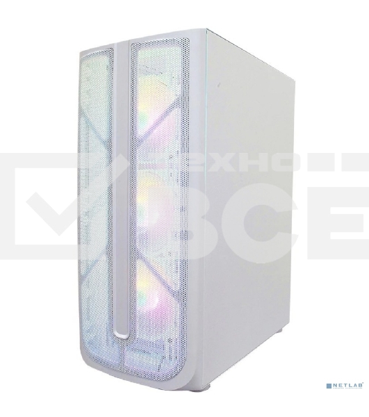 Компьютерный корпус 1STPLAYER FIREBASE X4 White / ATX, TG / 4x120mm LED fans inc. / X4-WH-4F1-W