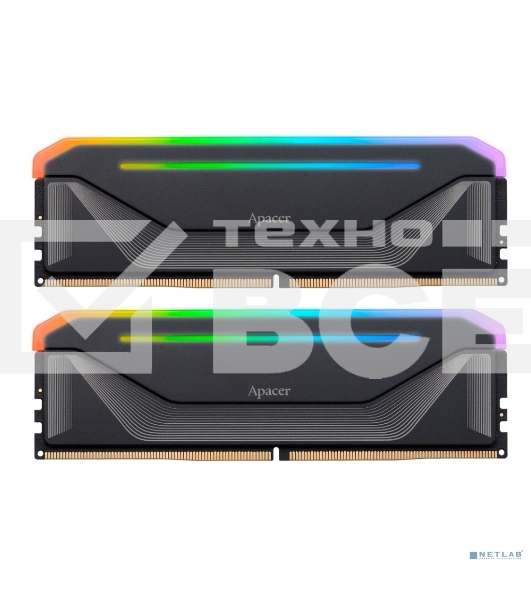 Оперативная память Apacer Nox, DDR5, 32GB (2x16 GB), 6000 MHz, CL38, DIMM, радиатор, RGB, черный