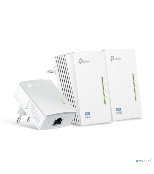 Сетевой адаптер AV600 Powerline Wi-Fi 3-pack KIT, Qualcoмм, 300Mbps at 2.4GHz,802.11b/g/n,600Mbps Powerline, 3-pack(1* TL-PA4010 & 2*TL-WPA4220)