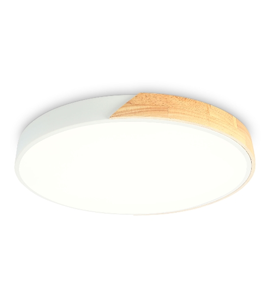 Потолочный светодиодный светильник Ambrella light FZ1300 WH/LW белый/светлое дерево 36W 5000K D400*50 (без ПДУ)