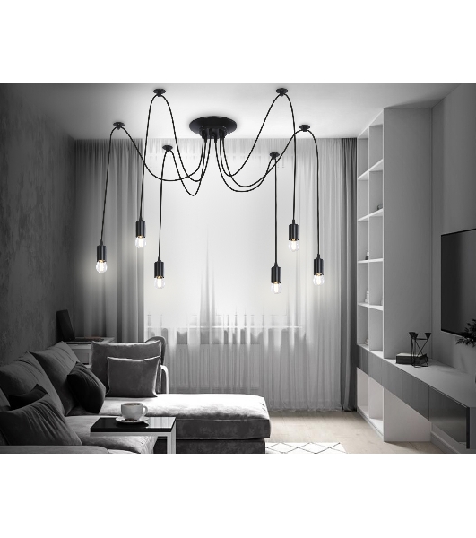 Светильник Ambrella light TR8178/6 BK черный E27 max 40W D630*910
