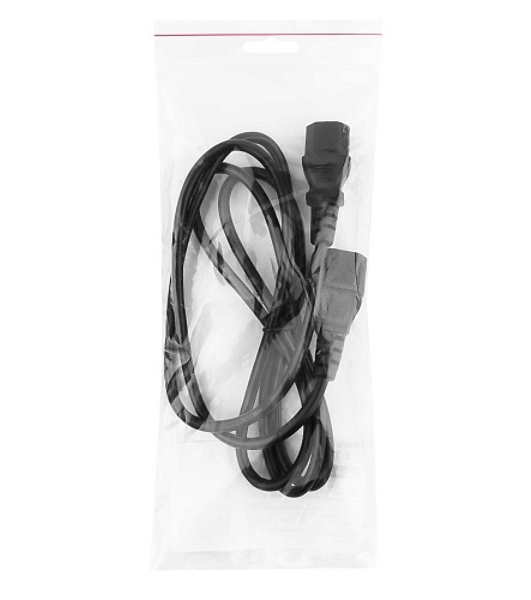 Кабель Power Cube Кабель питания сист.блок-монитор RPC-189-1.8M, 3x0.75, 1.8м, C13-C14 (аналог VDE), 10А, черный, с заземлением