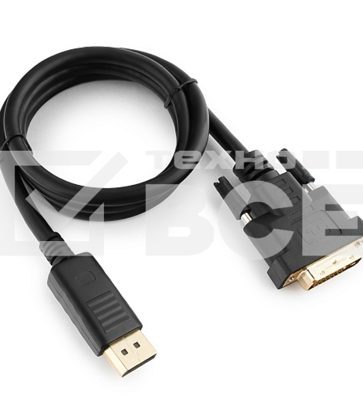 Кабель DisplayPort-DVI Gembird/Cablexpert 1м, 20M/19M, черный, экран, пакет(CC-DPM-DVIM-1M)