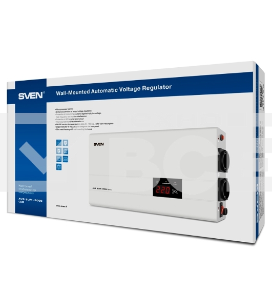 Сетевые фильтры SVEN Стабилизатор напряжения AVR SLIM-2000 LCD