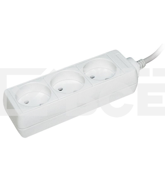 Удлинитель 3х1.5м без заземл. 10А IP20 У3 2P ИЭК WYP10-06-03-01-N