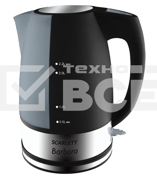 Чайник электрический Scarlett SC-1020 2.2л. 2200Вт черный (корпус: пластик)