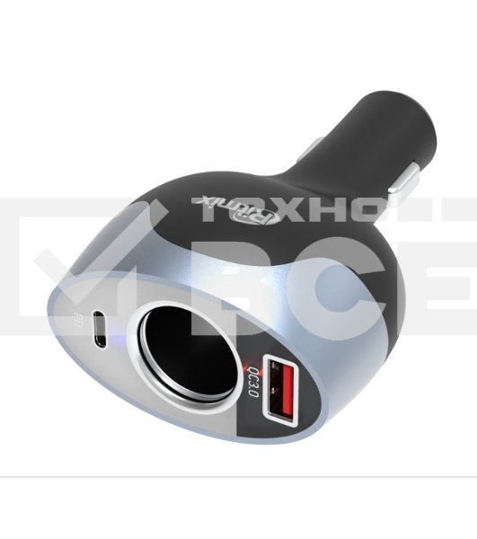 Разветвитель роз.прикуривателя Ritmix RM-12XQPD 1xSoc 2xUSB черный/серебристый/серебристый (80000163)