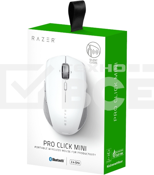 Мышь беспроводная Razer Pro Click Mini белый, 12000 dpi, радиоканал, Bluetooth, USB, кнопки - 7