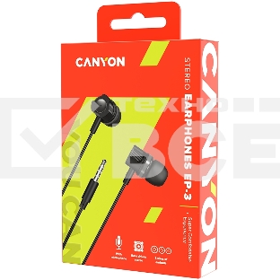 Наушники CANYON CNE-CEP3DG Стерео наушники с микрофоном, 1,2 М, темно-серый