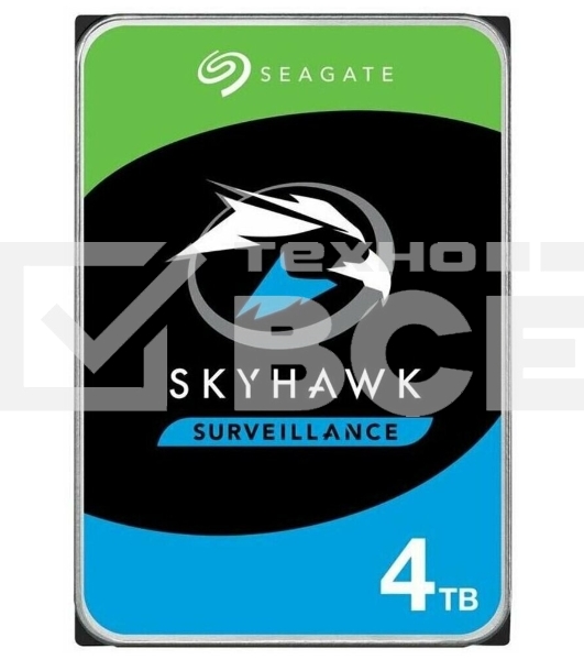 Жесткий диск Seagate 4TB  Skyhawk (ST4000VX016) OEM {Serial ATA III, 5400 rpm, 256mb, для видеонаблюдения}