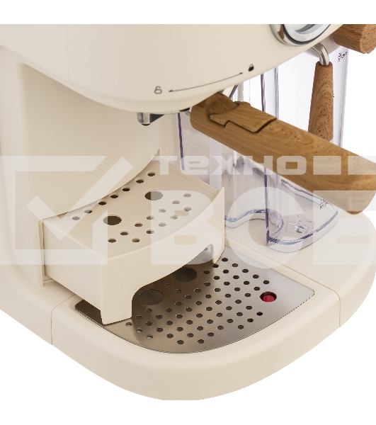 Кофеварка рожковая Maunfeld MF-737BG PRO бежевый, исп. кофе - молотый, 1.5 л, 1250 Вт, 15 Бар.