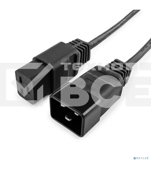 Кабель питания для UPC Gembird/Cablexpert, 1.5м, С19 - C20, 16А, черный, с заземлением(PC-189-C19)