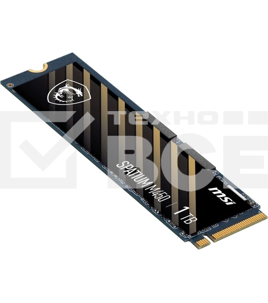 Накопитель SSD MSI SPATIUM M450, 1Tb, PCIe 4.0 x4, M.2 2280, NVMe, R/W 3400/2400