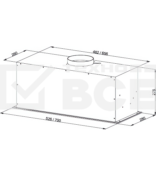 Вытяжка встраиваемая Kuppersberg Bim 600 White белый, 52 см, 1300 куб. м/ч, 46 дБ