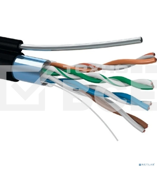 Кабель 5bites FS5525-305BPE-M FTP/SOLID/5E/24AWG/COPPER/PE/BLACK/OUTDOOR/MSGR/DRUM/305M