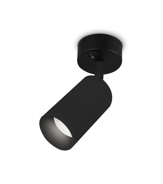 Накладной спот с выключателем Ambrella light TA127 BK черный GU10 max 12W D70*164*D55