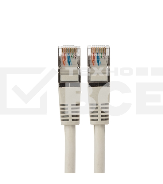 Пaтч-корд F/UTP, Rexant категория 5e, RJ45-RJ45, экранированный, 24AWG, LSZH, серый, 2м