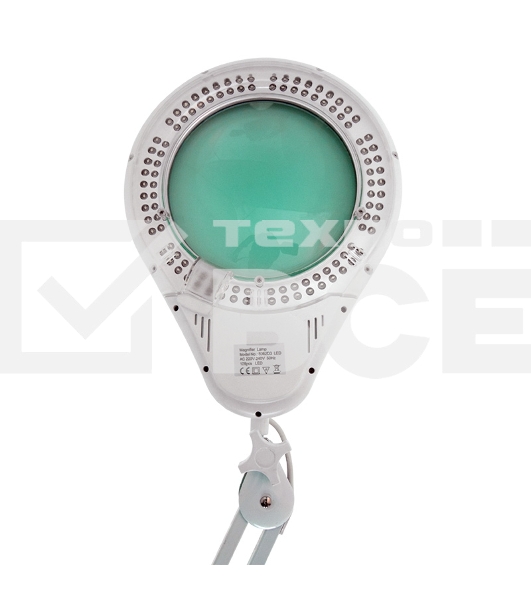 Лупа на струбцине Rexant, круглая, 5D, с подсветкой 108 LED, белая
