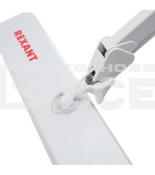 Лампа настольная бестеневая на струбцине Rexant ECO light, 324 SMD LED с диммером, теплый/холодный цвет свечения, белая