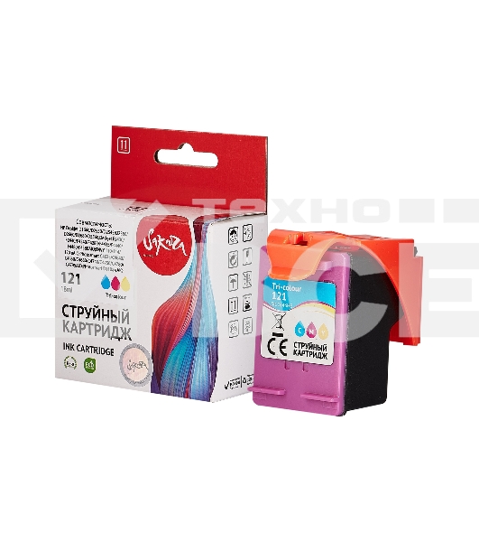 Струйный картридж Sakura CC643HE (№121 Tri-colour) для HP, триколор, 18 мл., 450 к.