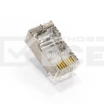 Коннектор ExeGate PL45-C5-8P8C-SH-100 RJ-45 Кат.5e (8P8C) под одножильный кабель, экранированный, золотое напыление (100шт), фото5