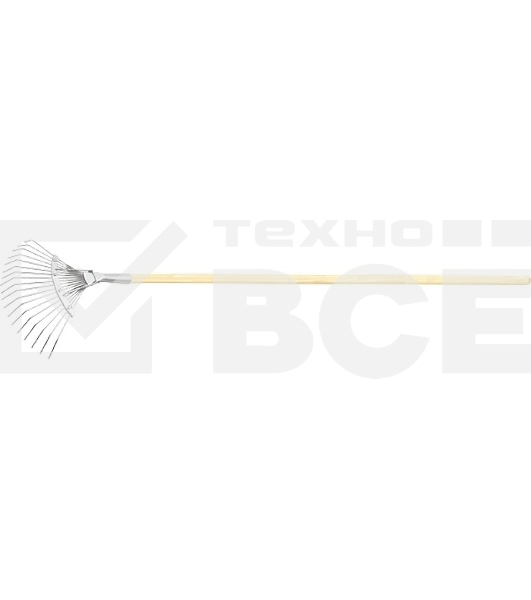 Грабли СИБРТЕХ веерные 18 зубьев,с черенком,оцинкованные,круглый зуб Р 61781