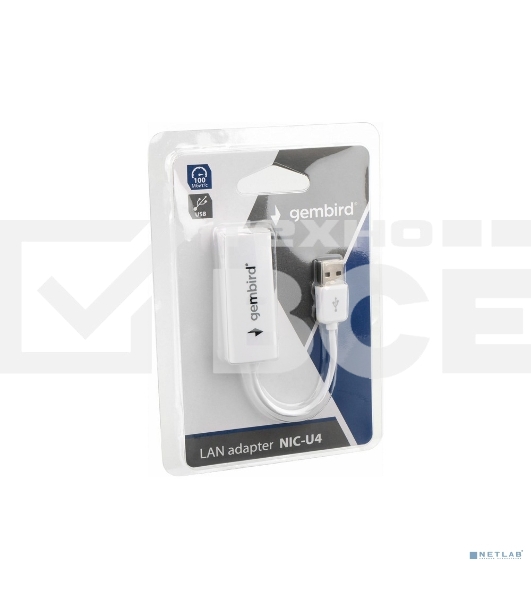 Сетевой адаптер Ethernet Gembird NIC-U4 USB 2.0 - Fast Ethernet adapter