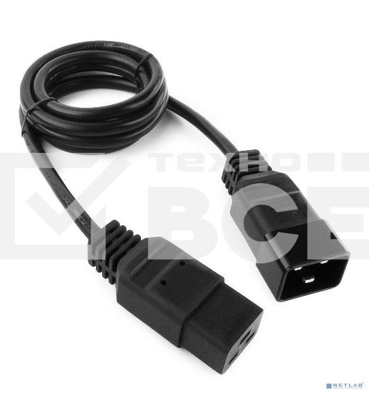 Кабель питания для UPC Gembird/Cablexpert, 1.5м, С19 - C20, 16А, черный, с заземлением(PC-189-C19)