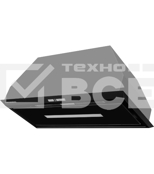Встраиваемая вытяжка INTRO 70 BLACK Встраиваемая, 70 см, 1000 м3/ч, отвод воздуха/рециркуляция, черный