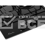Варочная поверхность MONSHER/ Варочная поверхность MONSHER, газ, High-Tech, 45 см, автоматический электроподжиг, газ-контроль, форсунки под сжиженый газ, SABAF конфорки, чугунные решетки, цвет черный, фото2