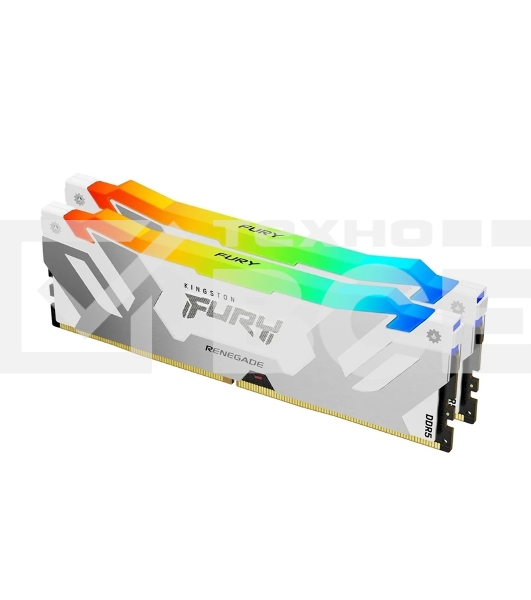 Оперативная память Kingston Fury Renegade, DDR5, 32GB (2x16GB), 7600MHz, CL38, DIMM, радиатор, RGB, белый