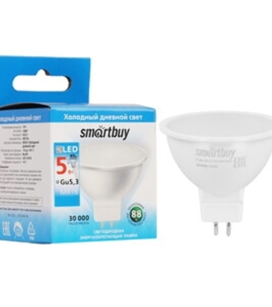 Светодиодная (LED) Лампа Smartbuy-Gu5,3-05W/6000