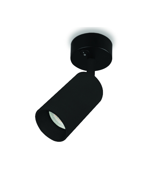 Накладной спот с выключателем Ambrella light TA127 BK черный GU10 max 12W D70*164*D55