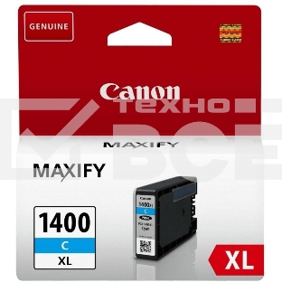 Картридж струйный CANON PGI-1400XL C Cyan голубой (1020 стр. 12 мл) для MAXIFY МВ2040/МВ2340