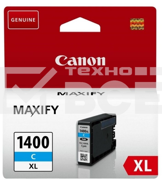 Картридж струйный CANON PGI-1400XL C Cyan голубой (1020 стр. 12 мл) для MAXIFY МВ2040/МВ2340