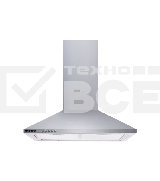 Вытяжка каминная Centek СТ-1820-60 серебристый, 60 см, 800 куб. м/ч, 55 дБ