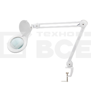 Лупа на струбцине Rexant, круглая, 5D, с подсветкой 56 SMD LED, белая 31-0403