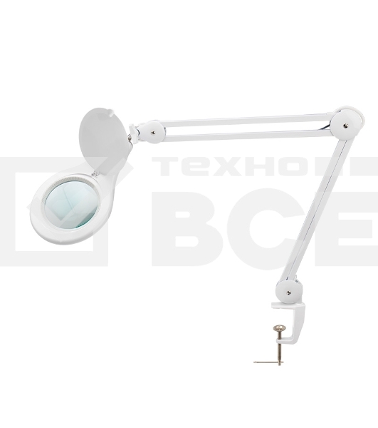 Лупа на струбцине Rexant, круглая, 5D, с подсветкой 56 SMD LED, белая 31-0403