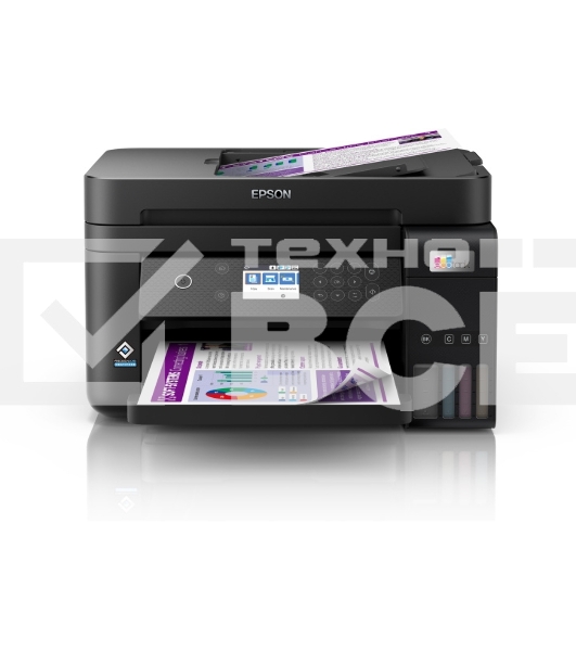 МФУ струйный Epson EcoTank L6270, A4, цветной, печ. до 33/15.5 стр/мин. (ч/б/цв.), 1200 x 4800 dpi (печ.), 1200x2400dpi (скан.), USB, RJ-45, Wi-Fi