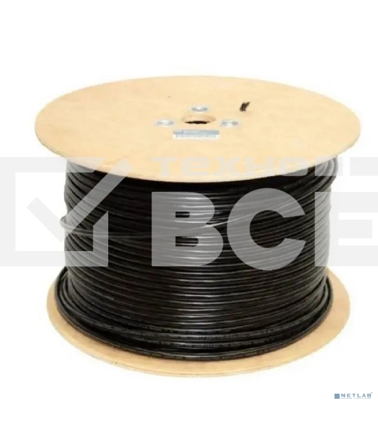 Кабель 5bites FS5525-305BPE-M FTP/SOLID/5E/24AWG/COPPER/PE/BLACK/OUTDOOR/MSGR/DRUM/305M