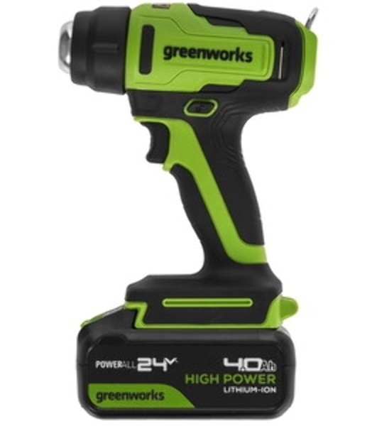 Фен строительный аккумуляторный GreenWorks G24HG, 24V, без АКБ и ЗУ (3400207)