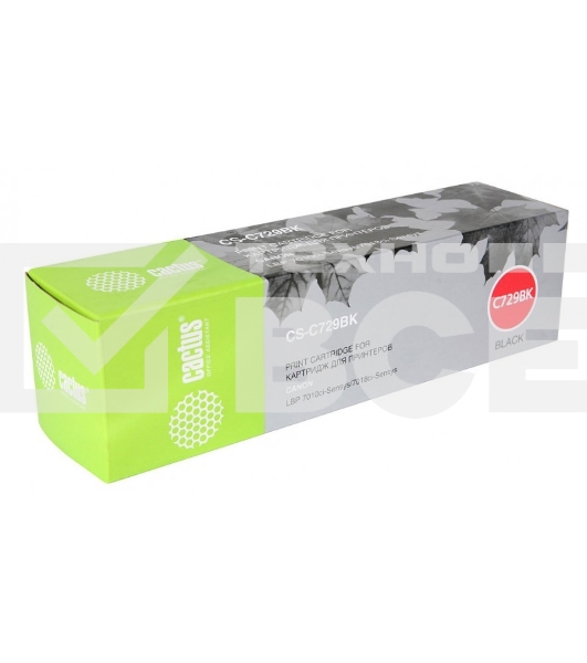 Картридж лазерный Cactus CS-C729BK черный (1200 стр.) для Canon i-SENSYS LBP7010C/ LBP7018C