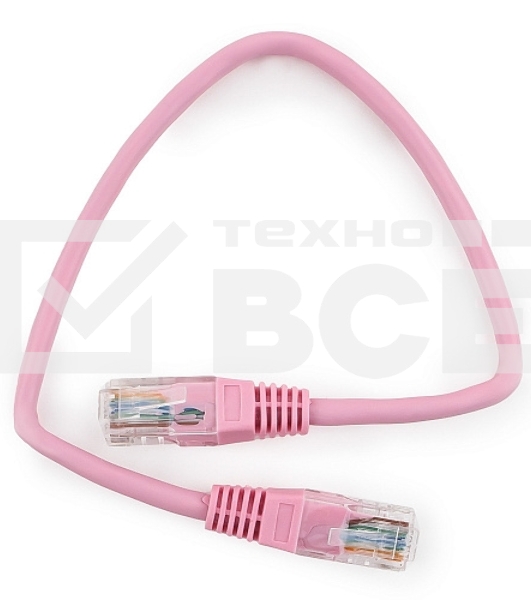 Патч-корд UTP Cablexpert кат.5e, 0.25м, литой, многожильный (розовый)