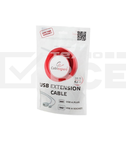 Кабель Gembird UAE016 USB 2.0 кабель удлинительный !!!Активный!!! 4.8м AM/AF