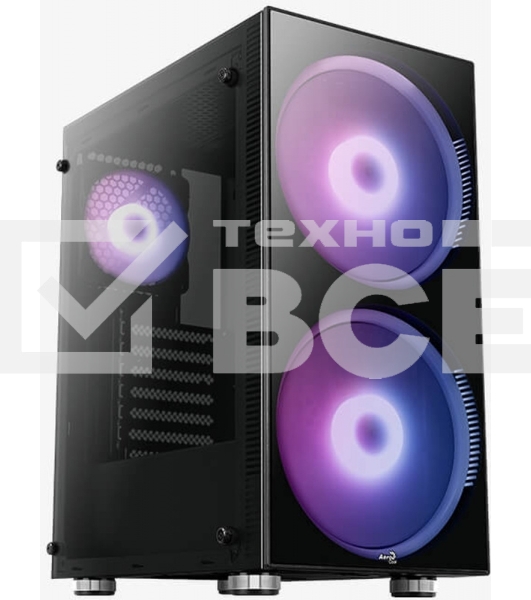 Компьютерный корпус Aerocool / Formula Python (3xUSB, 2xAudio, 0.5 мм,2x200 мм FAN, прозрачная стенка-закаленное стекло, ATX, без БП)