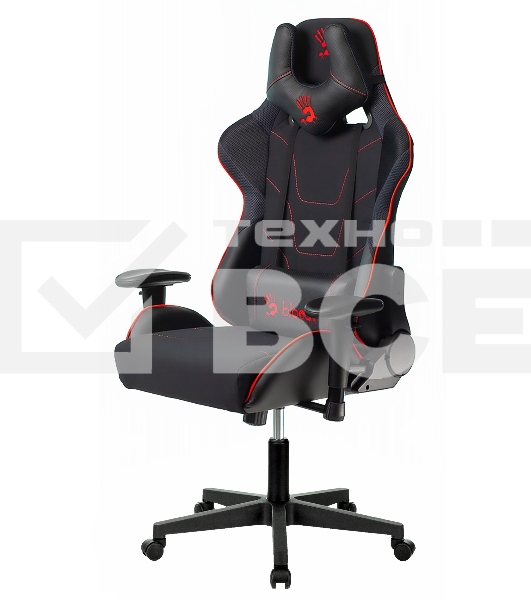 Кресло игровое A4Tech Bloody GC-400, черный/красный, крестовина пластик