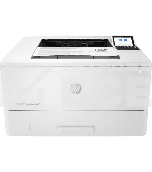 Принтер лазерный HP LaserJet Enterprise M406dn (3PZ15A), A4, ч/б, печ. до 40 стр/мин., 1200 x 1200 dpi, USB, RJ-45, Air Print, Mopria