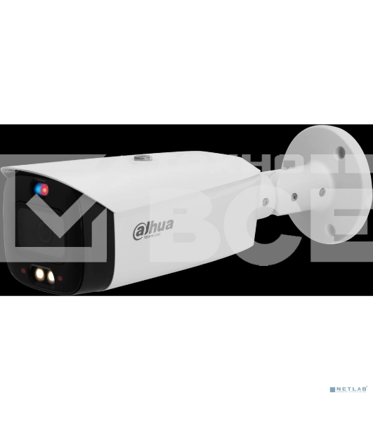Уличная цилиндрическая IP-видеокамера TiOC DAHUA DH-IPC-HFW3849T1P-AS-PV-0360B-S5 с ИИ и активным сдерживанием 8Мп, 1/2.7” CMOS, объектив 3.6мм, видеоаналитика, ИК 30м, LED 30м, IP67
